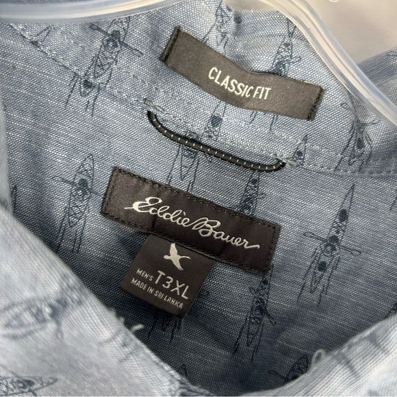 ❤️NWT Eddie Bauer Blue Casual Button Down Shirt 3XL - Picture 4 of 10